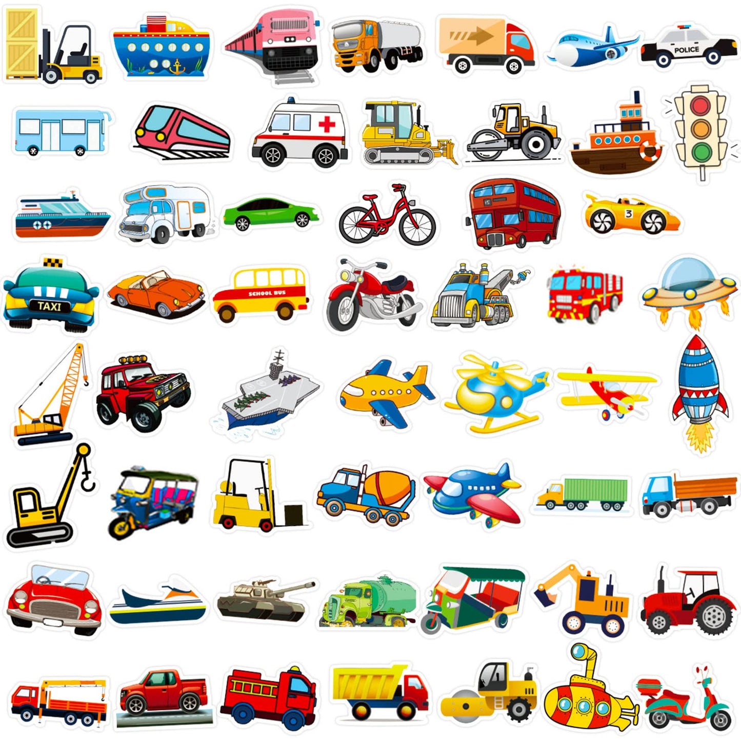 DothRayan Car Stickers for Water Bottles – 100 Pcs Transportation Vehicle Stickers