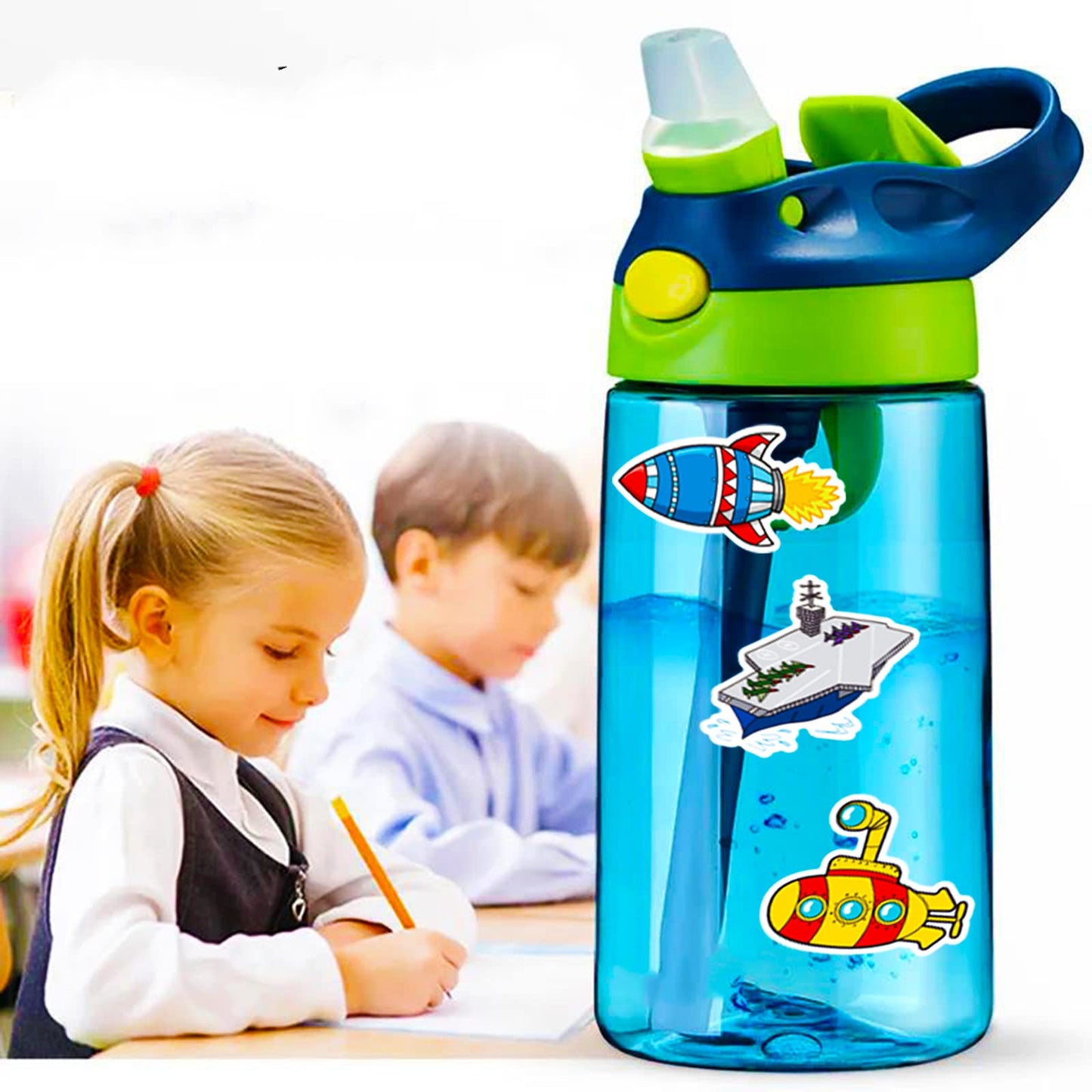 DothRayan Car Stickers for Water Bottles – 100 Pcs Transportation Vehicle Stickers