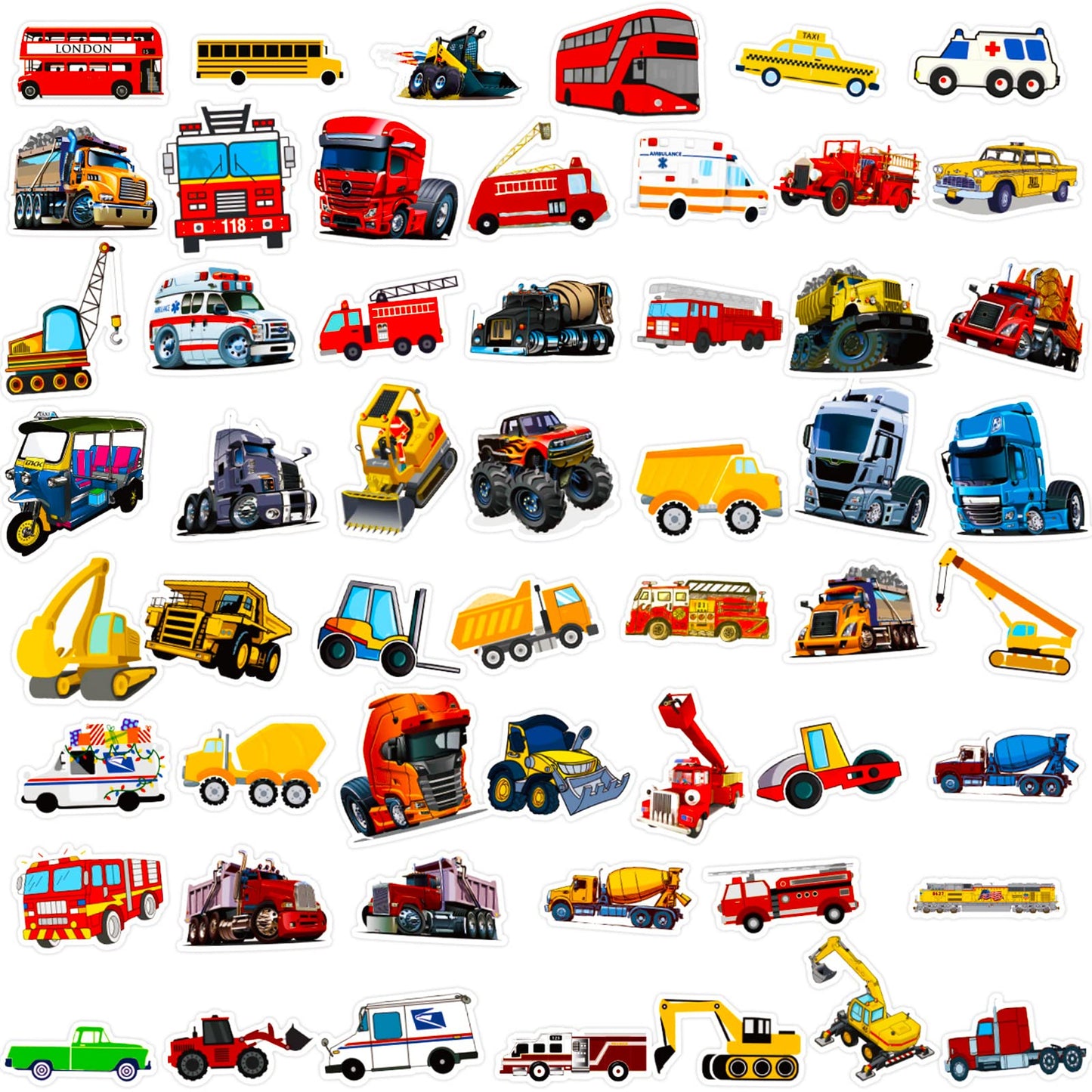 DothRayan Car Stickers for Water Bottles – 100 Pcs Transportation Vehicle Stickers