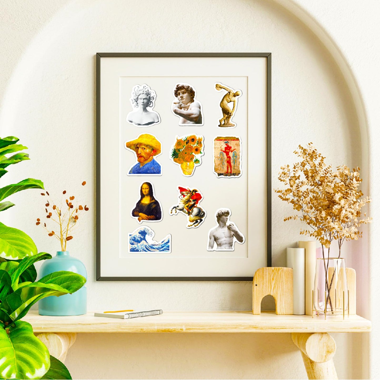 DothRayan Retro Famous Art Sticker Pack – 100 Pcs Van Gogh Style Vinyl Stickers