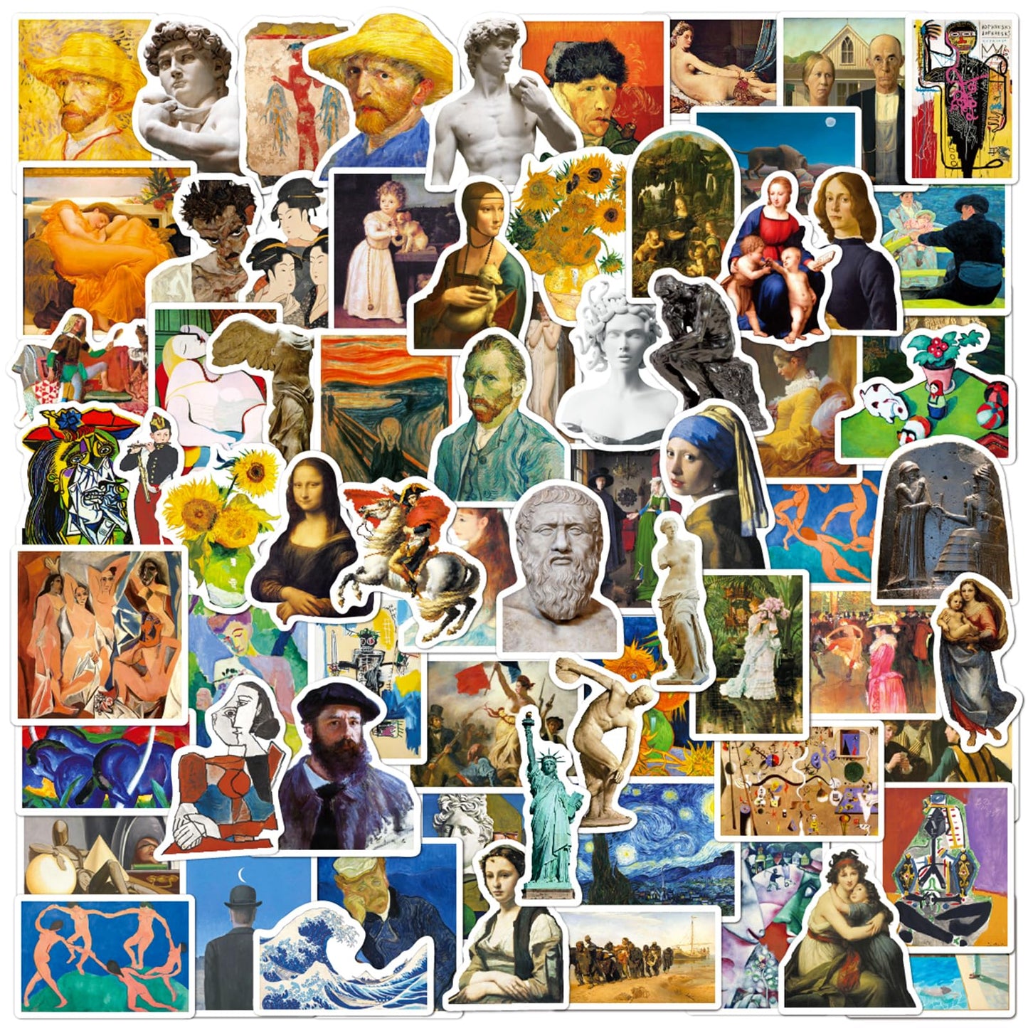 DothRayan Retro Famous Art Sticker Pack – 100 Pcs Van Gogh Style Vinyl Stickers