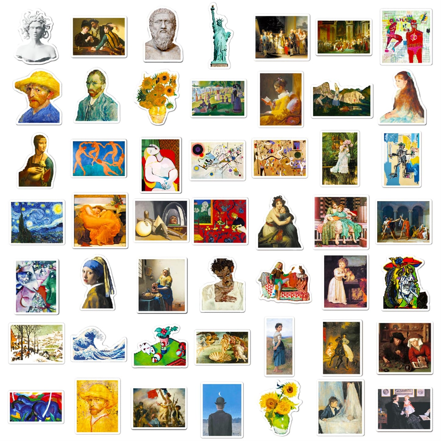 DothRayan Retro Famous Art Sticker Pack – 100 Pcs Van Gogh Style Vinyl Stickers