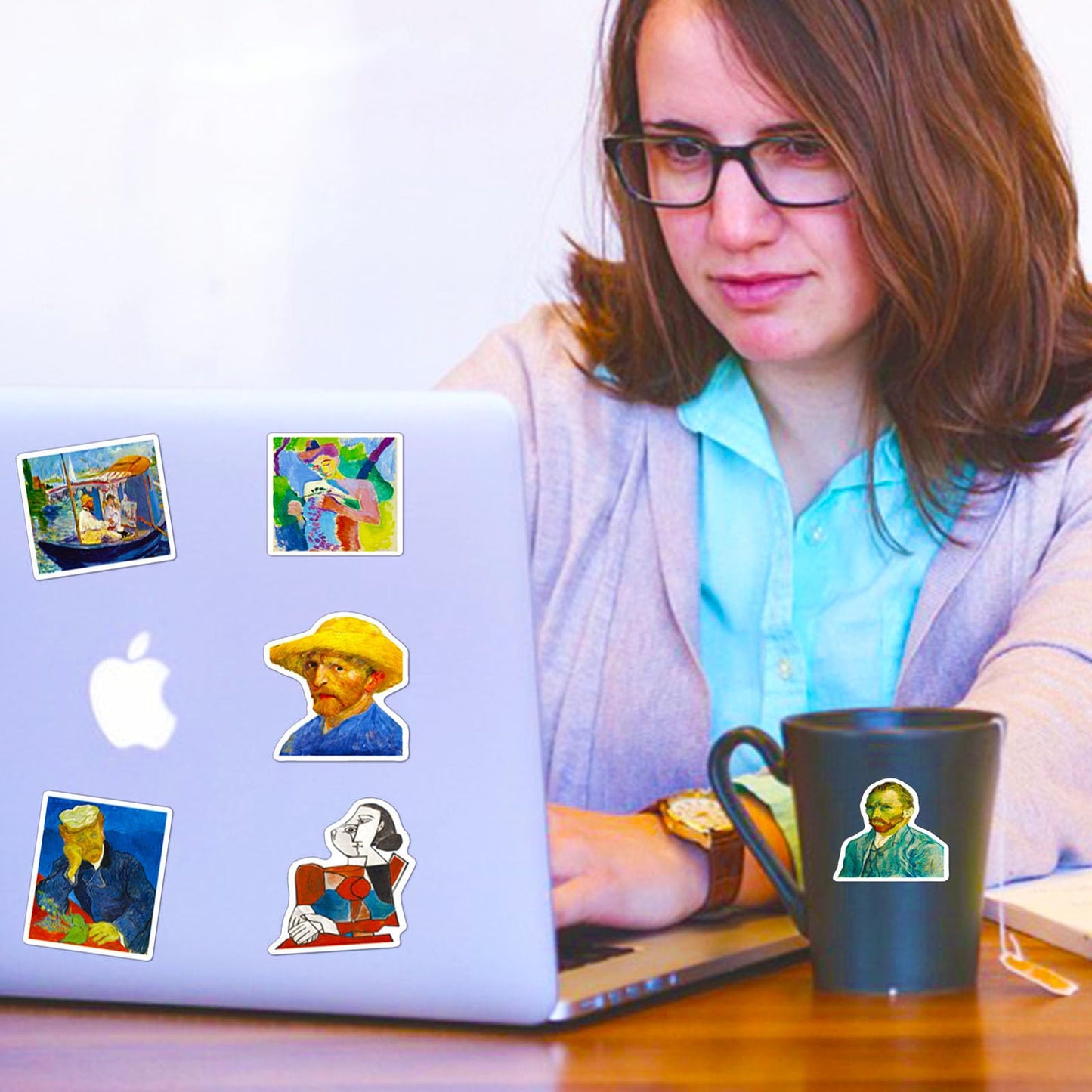 DothRayan Retro Famous Art Sticker Pack – 100 Pcs Van Gogh Style Vinyl Stickers