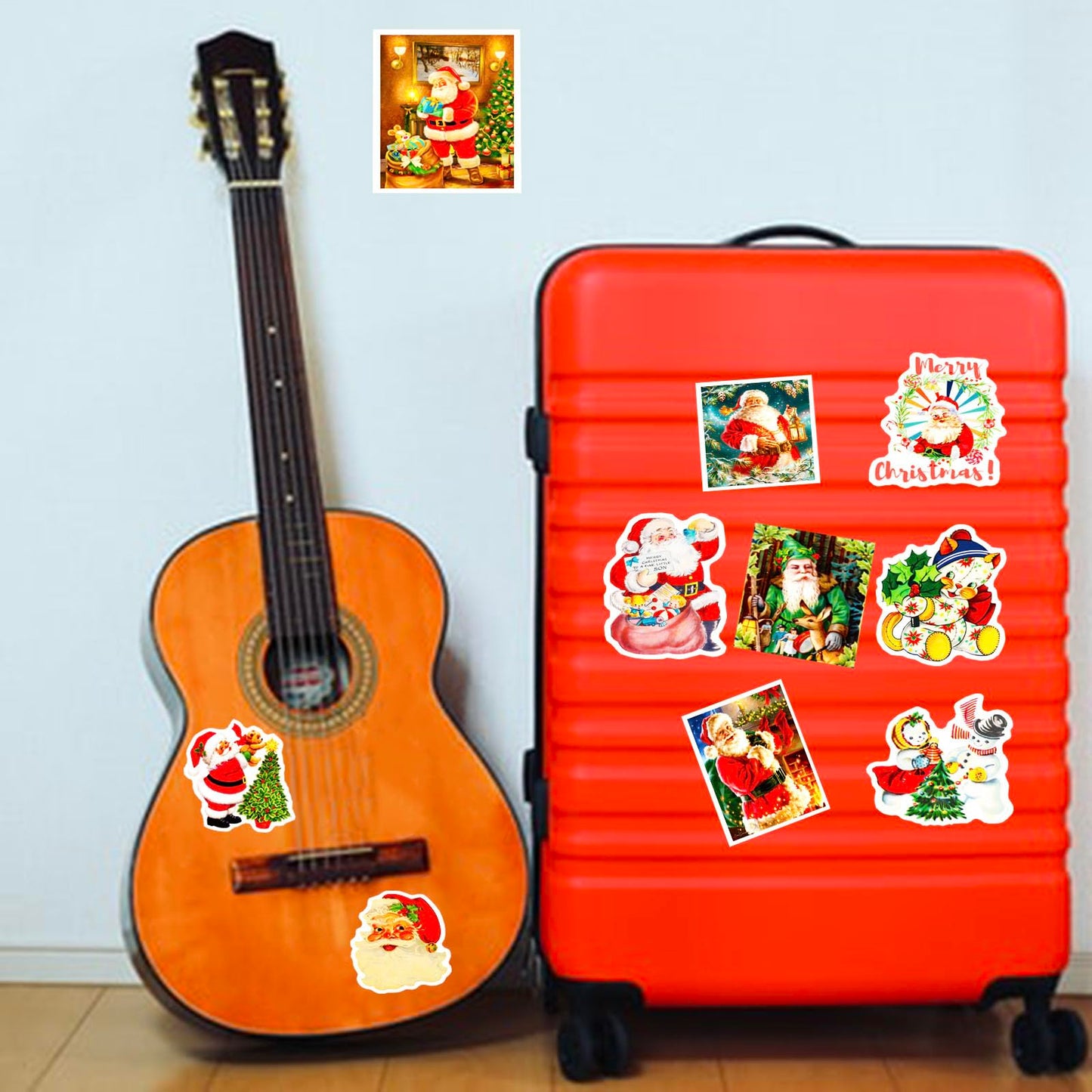 DothRayan 100Pcs Vintage Christmas Stickers – Waterproof VSCO Pack for Kids & Teens