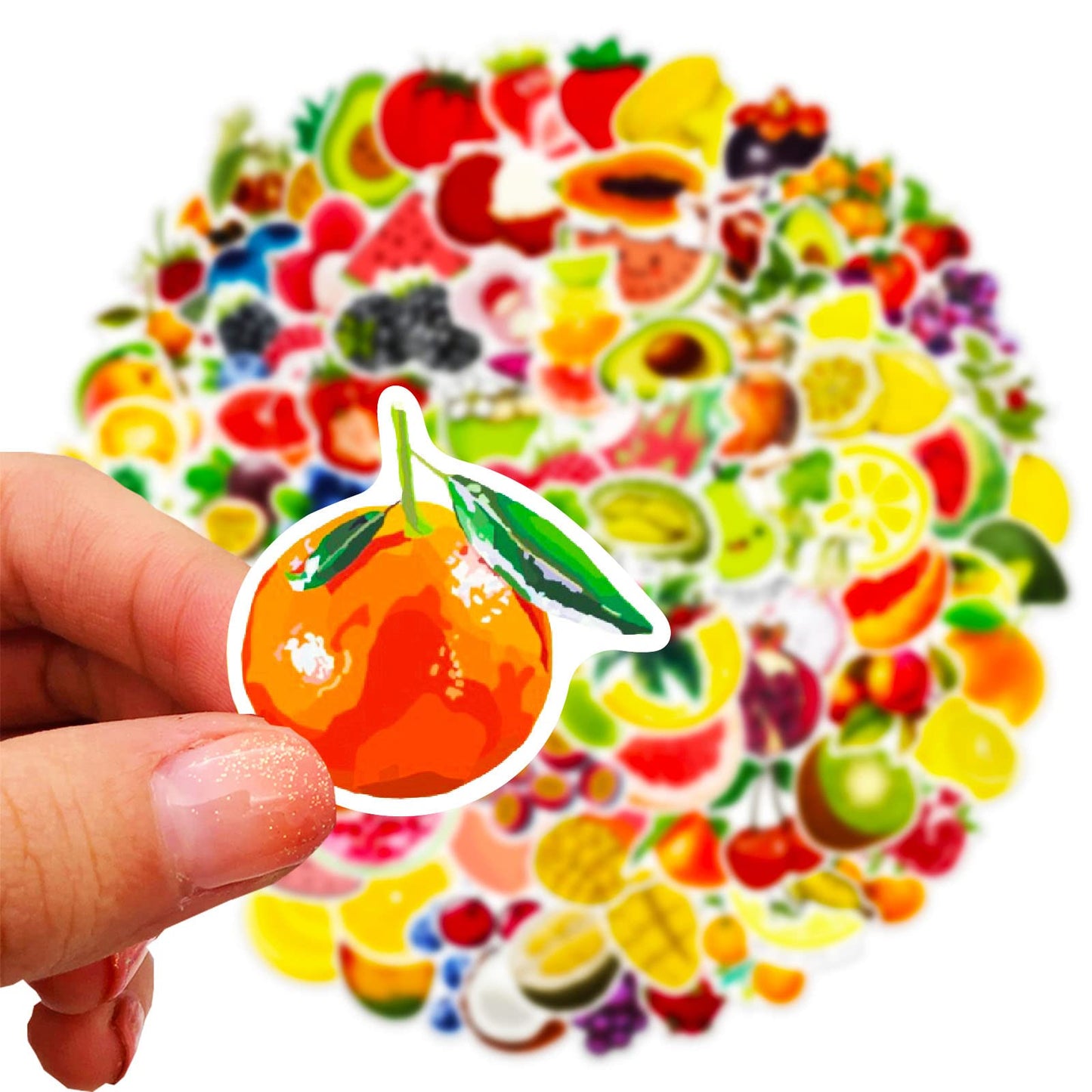 DothRayan Fruit Stickers Pack – 100 Pcs VSCO Waterproof Sticker Set for Water Bottles, Laptops, Luggage