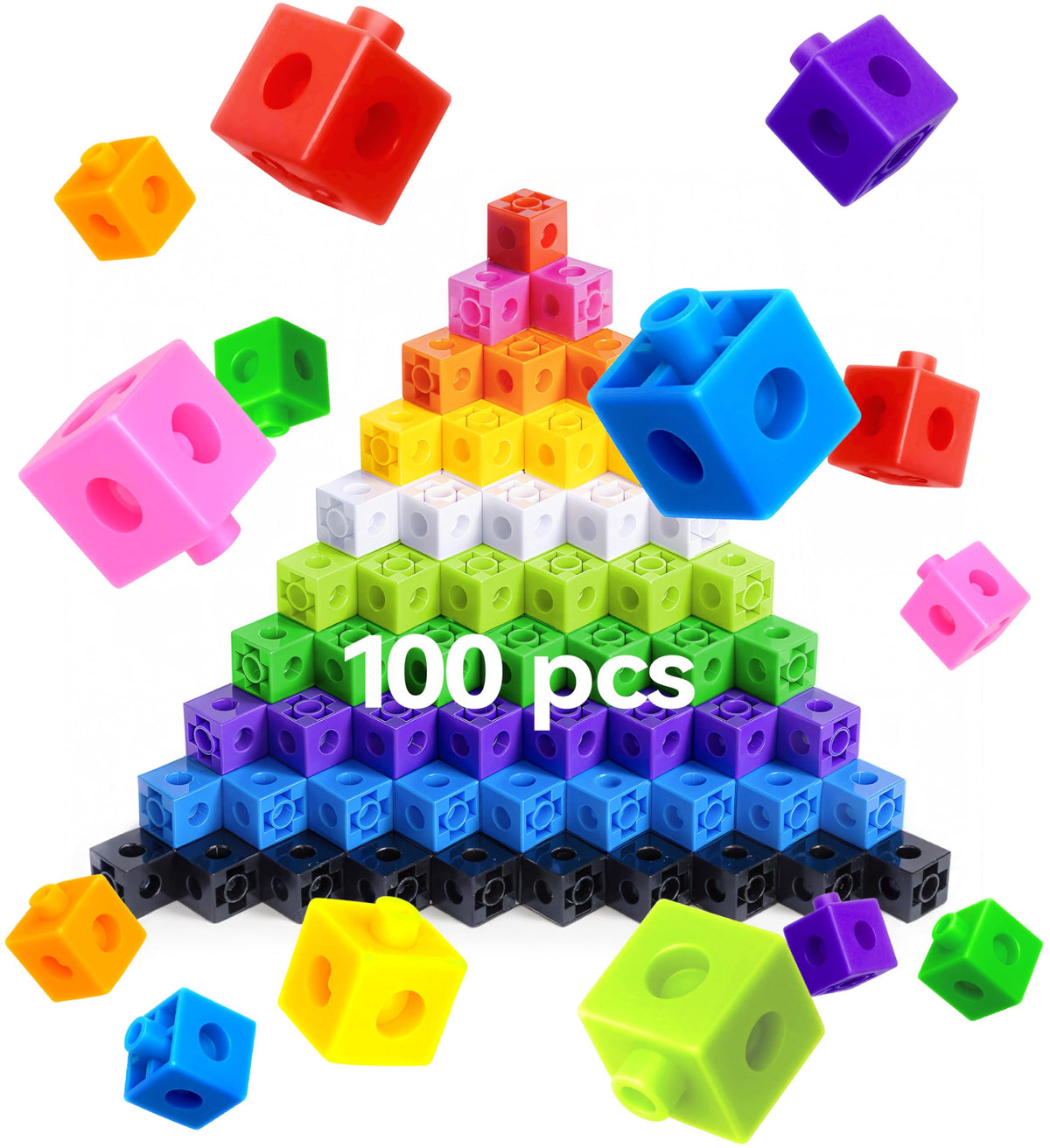 Dotimo 100-Piece Math Linking Cubes | Counting, Patterns & STEM for Kids 3–8