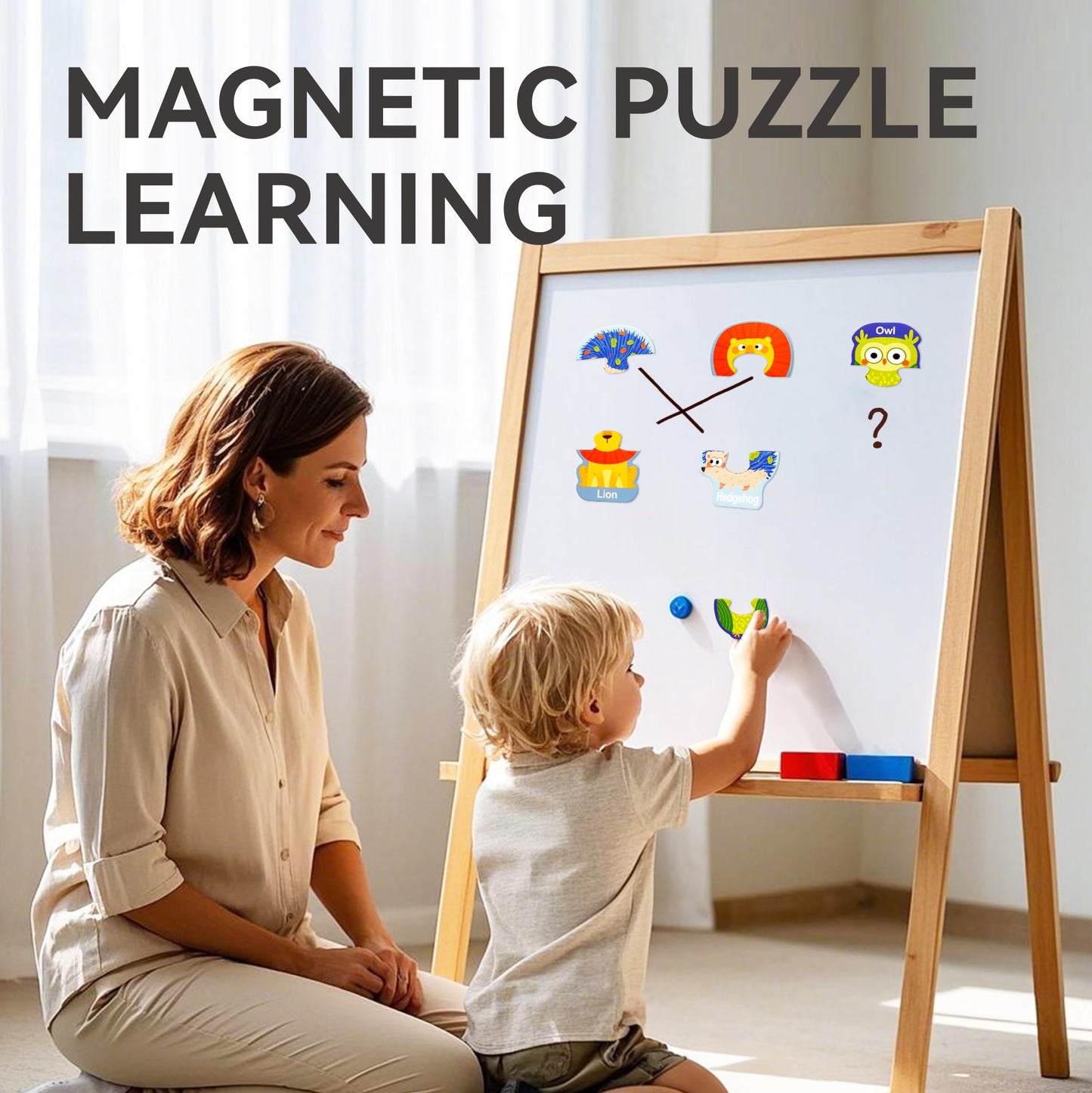 Dotimo Kids Wild Animal Magnetic Preschool Puzzles – 30 Pieces, 13 Pairs