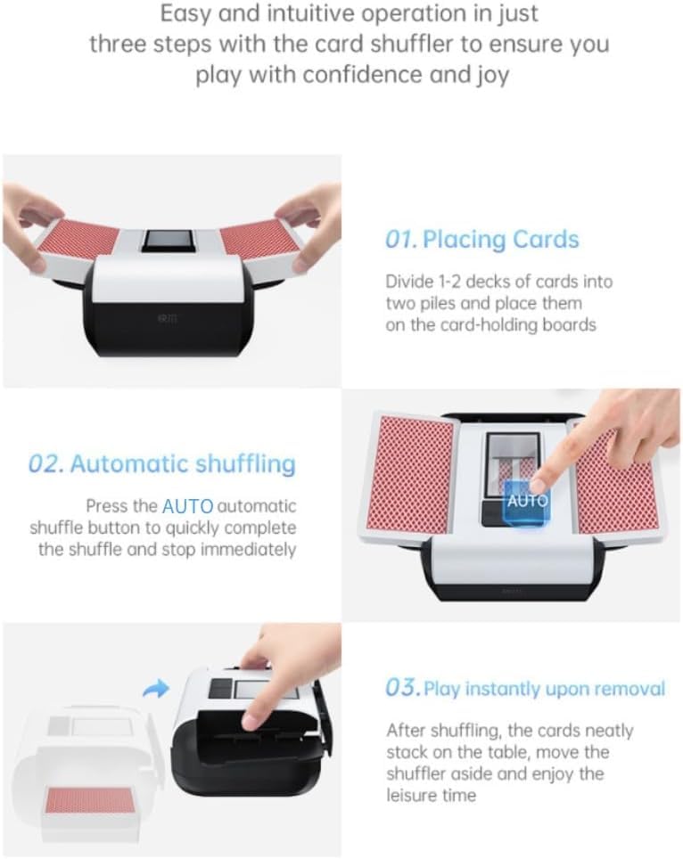 Doubao Card Shuffler Automatic 1-2 Deck – Portable, Low Noise, Rechargeable