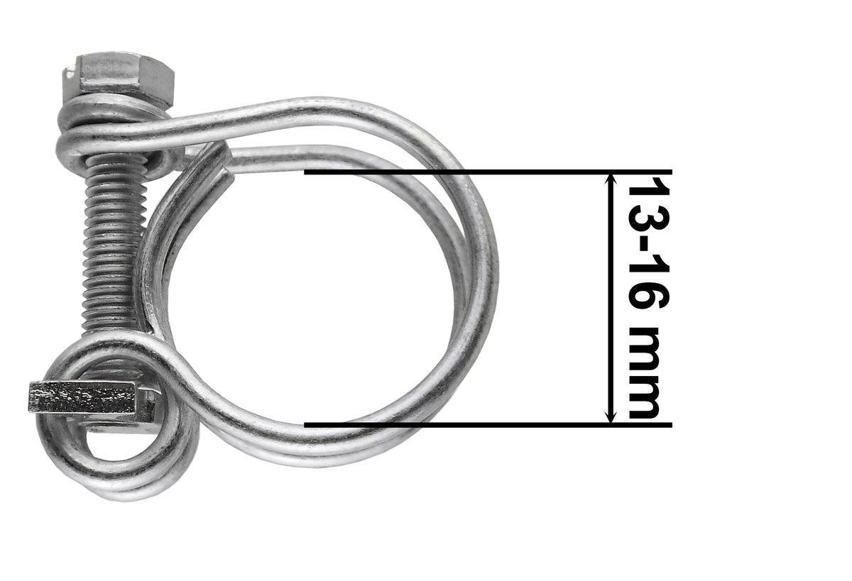 Double Wire Hose Clamp Galvanised 13mm-16mm