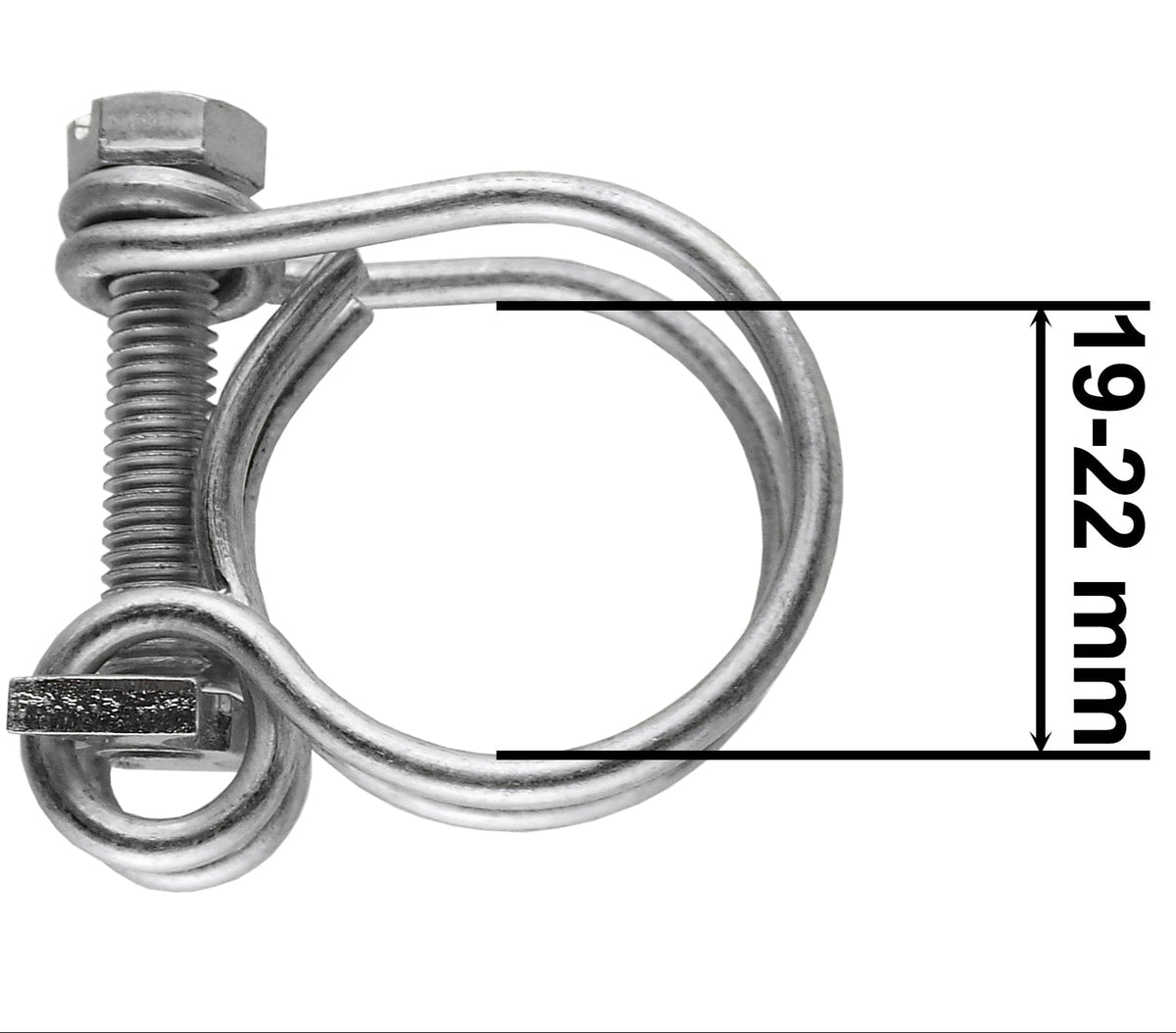Double Wire Hose Clamp Galvanised 19mm-22mm