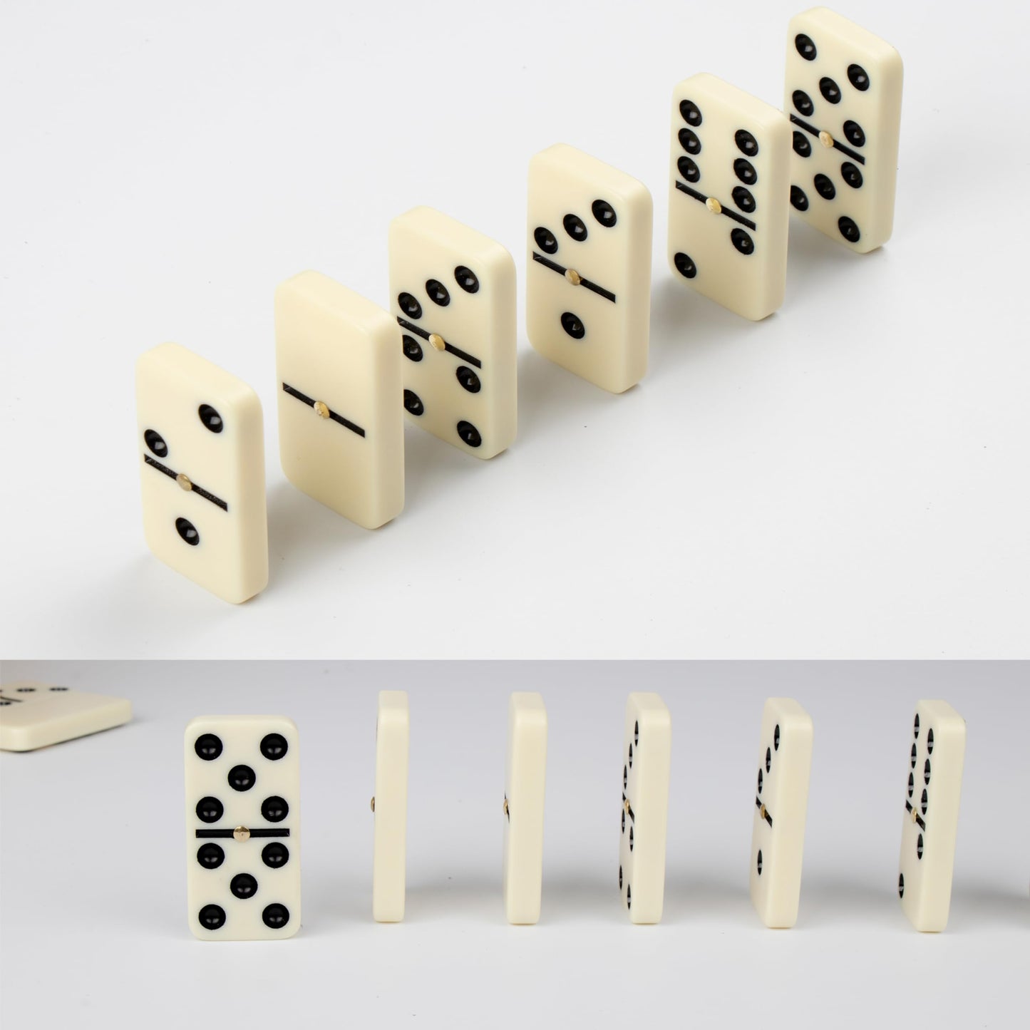 Doublefan Domino Set - Double Nine, 55 Tiles in Wooden Case | Family & Kids