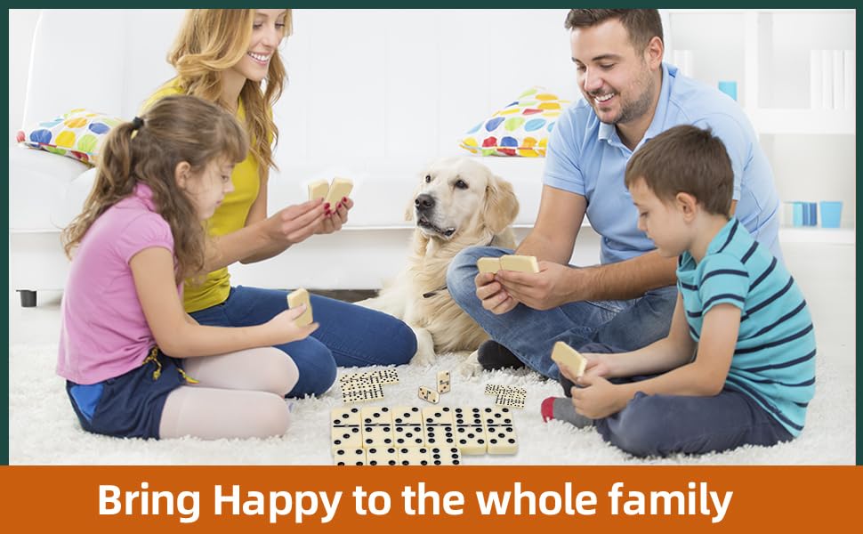 Doublefan Domino Set - Double Nine, 55 Tiles in Wooden Case | Family & Kids