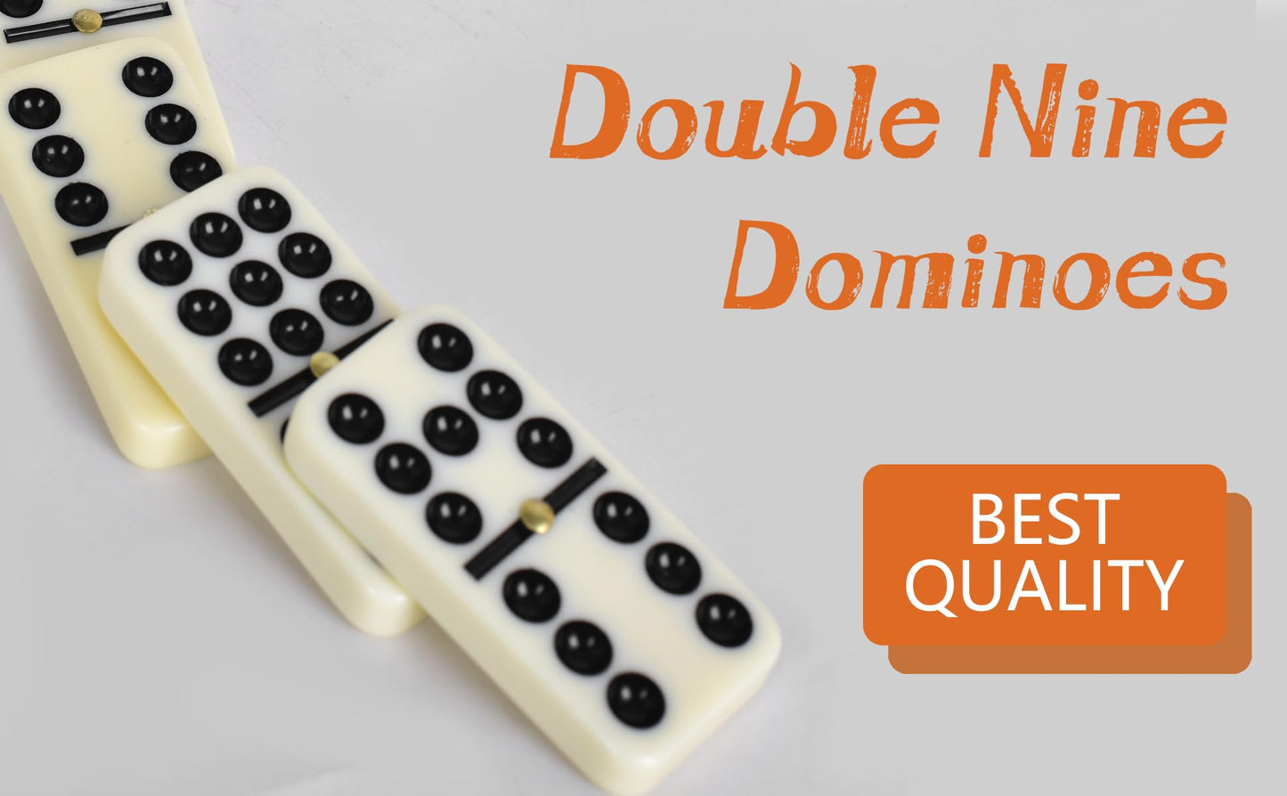 Doublefan Domino Set - Double Nine, 55 Tiles in Wooden Case | Family & Kids