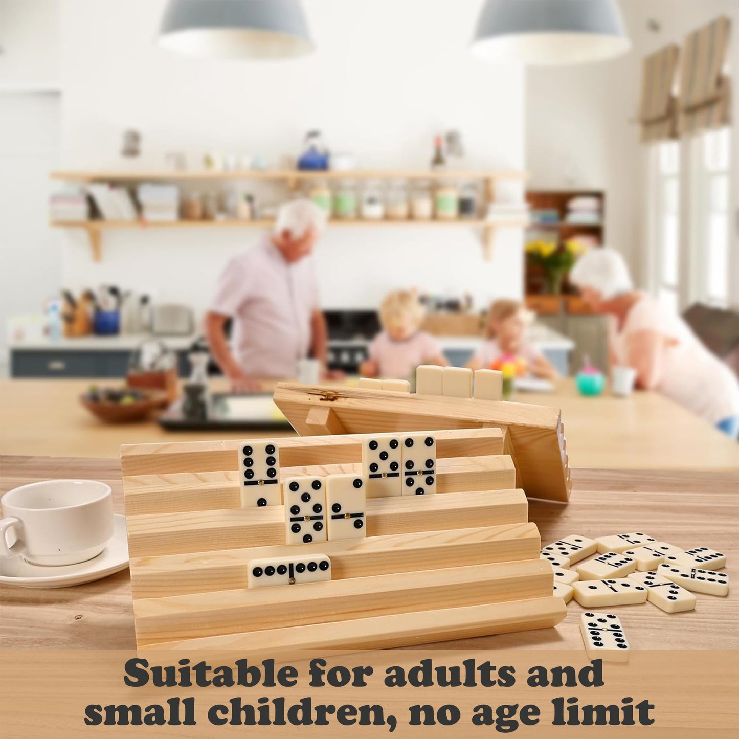 Doublefan Dominoes Set – Double Six, 28 Tiles, Wooden Box