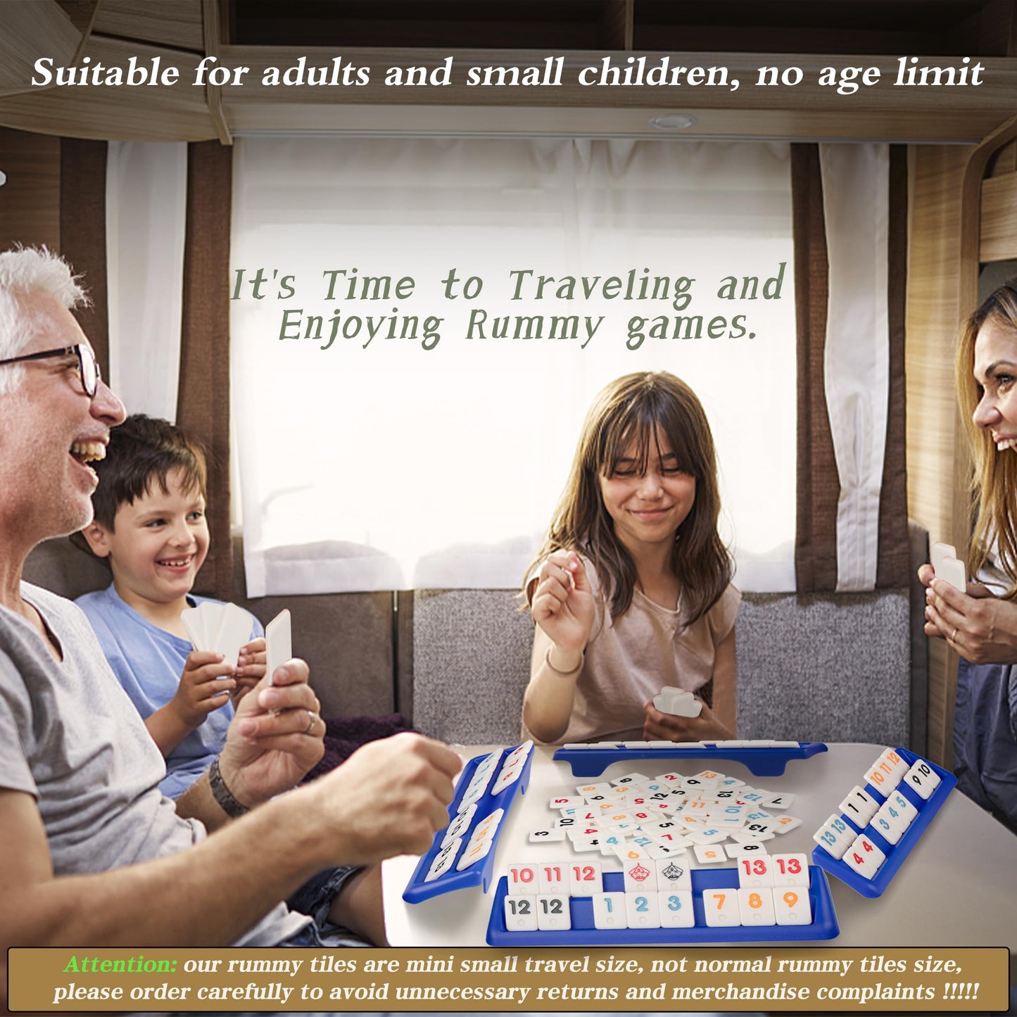 Doublefan Mini Rummy Cube Set – Travel-Ready 106 Tiles for 2-4 Players