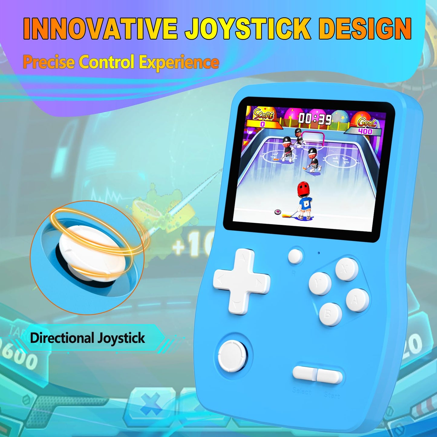 Douddy 32-Bit Handheld Games – 139 Preloaded Titles, 3.0-inch IPS Display, USB-C Rechargeable (Blue)