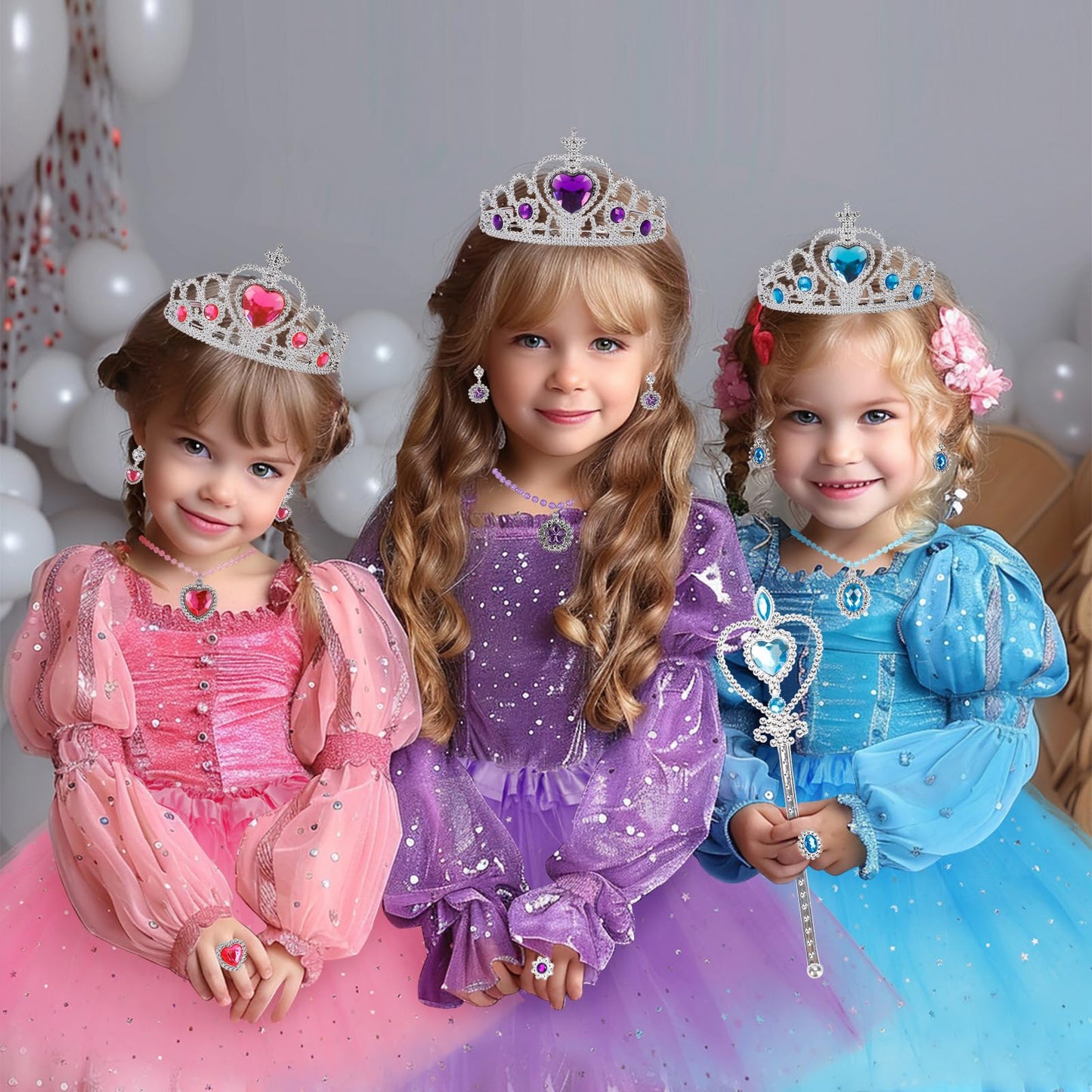 DOUEUREL Princess Dress Up Set – Girls Jewelry Boutique Role Play Kit (3–10 Years)