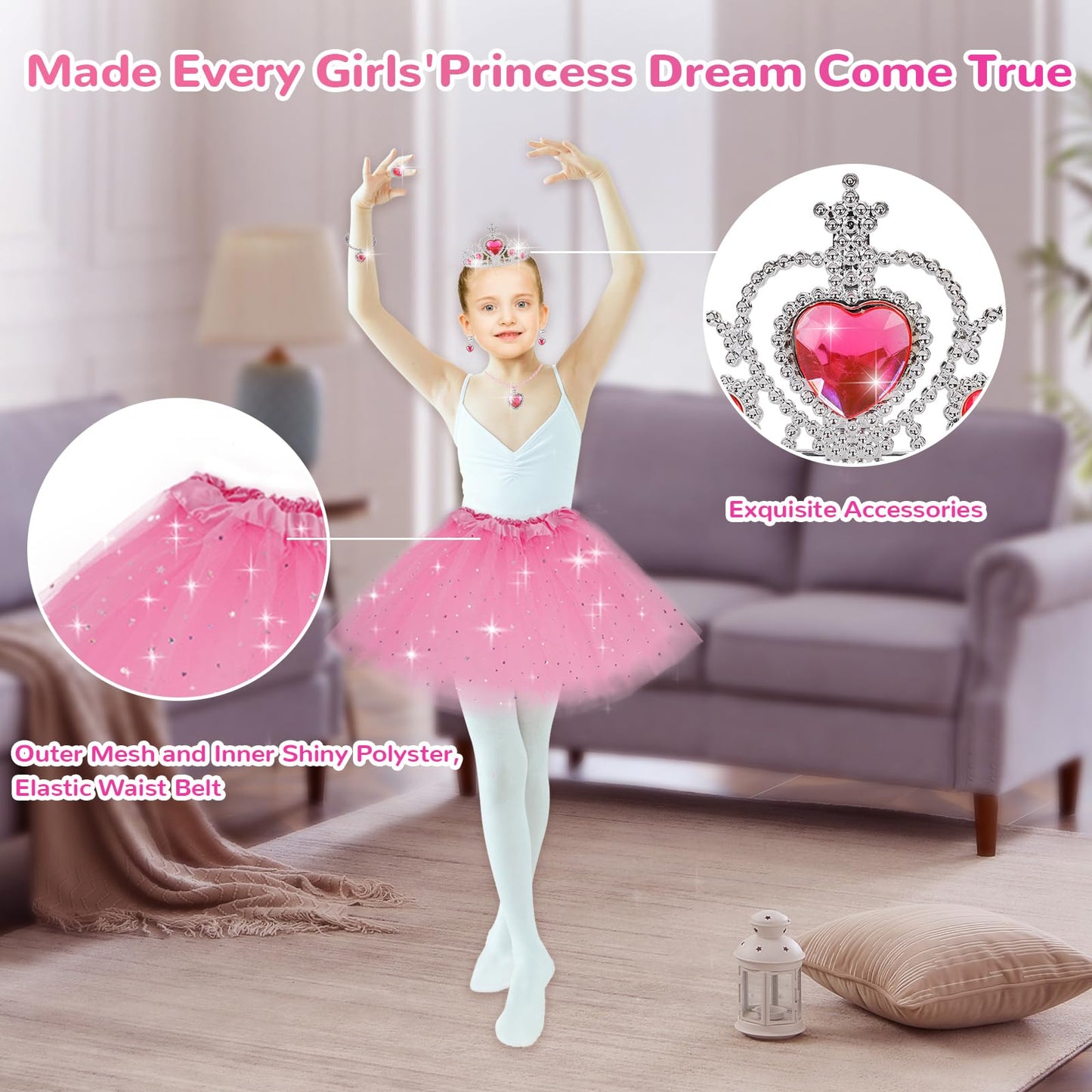 DOUEUREL Princess Dress Up Set – Girls Jewelry Boutique Role Play Kit (3–10 Years)
