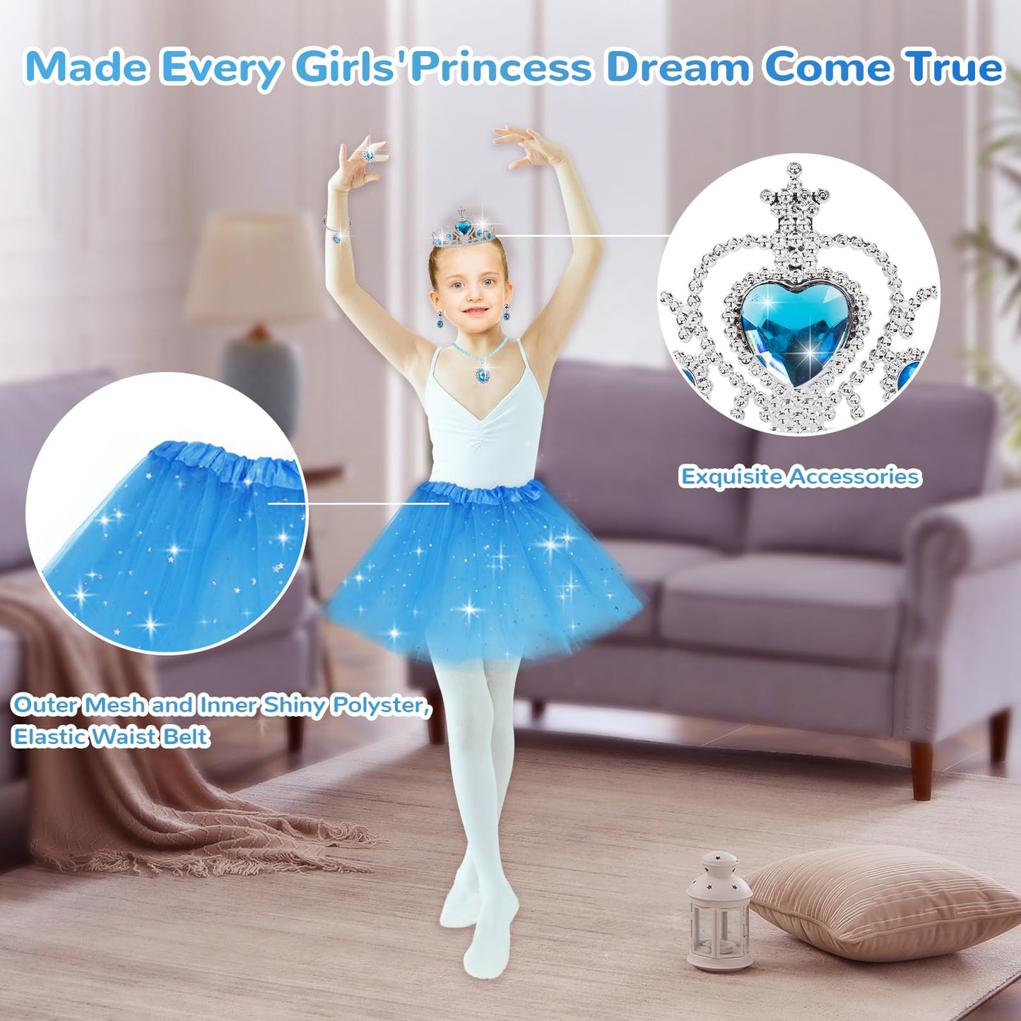 DOUEUREL Princess Dress Up Set – Girls Jewelry Boutique Role Play Kit (3–10 Years)