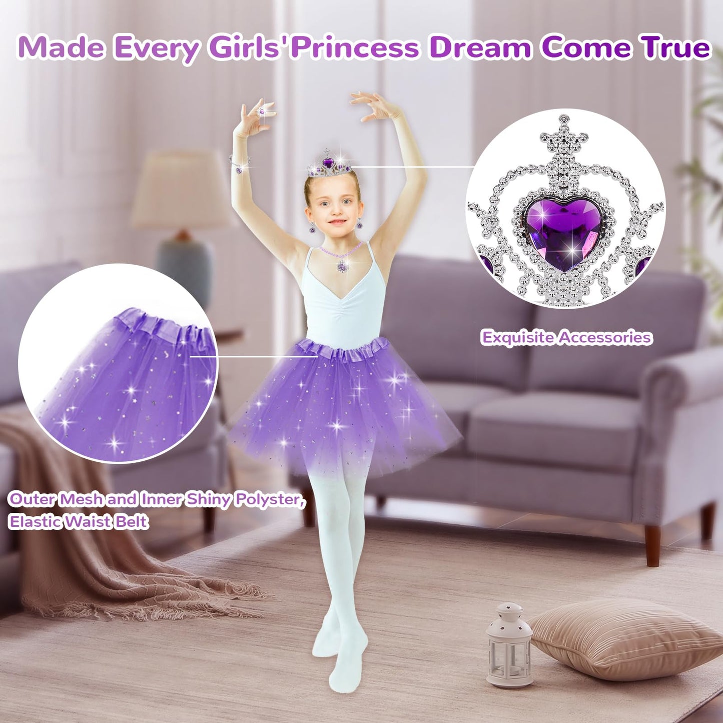 DOUEUREL Princess Dress Up Set – Girls Jewelry Boutique Role Play Kit (3–10 Years)
