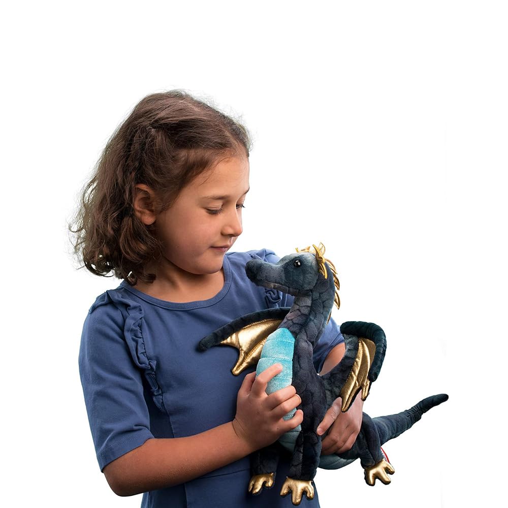 Douglas Aragon Navy Dragon Plush — 16-Inch Navy Dragon Toy for Imaginative Play