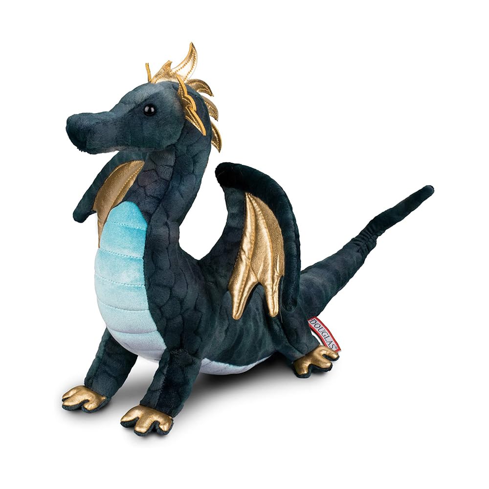 Douglas Aragon Navy Dragon Plush — 16-Inch Navy Dragon Toy for Imaginative Play
