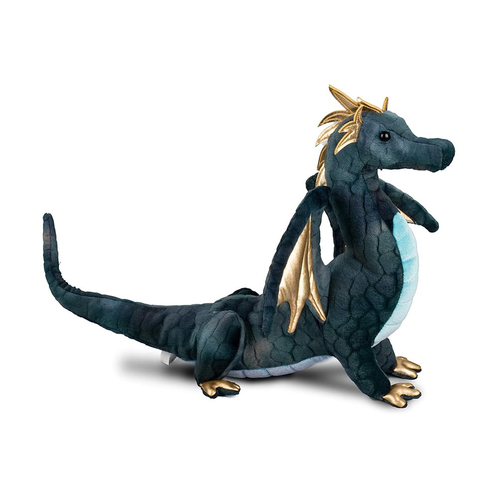 Douglas Aragon Navy Dragon Plush — 16-Inch Navy Dragon Toy for Imaginative Play