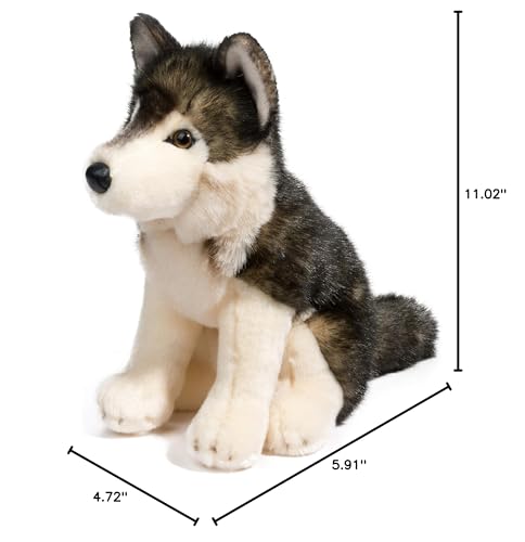 Douglas Atka Wolf Plush – 11-Inch Lifelike Wolf Stuffed Animal