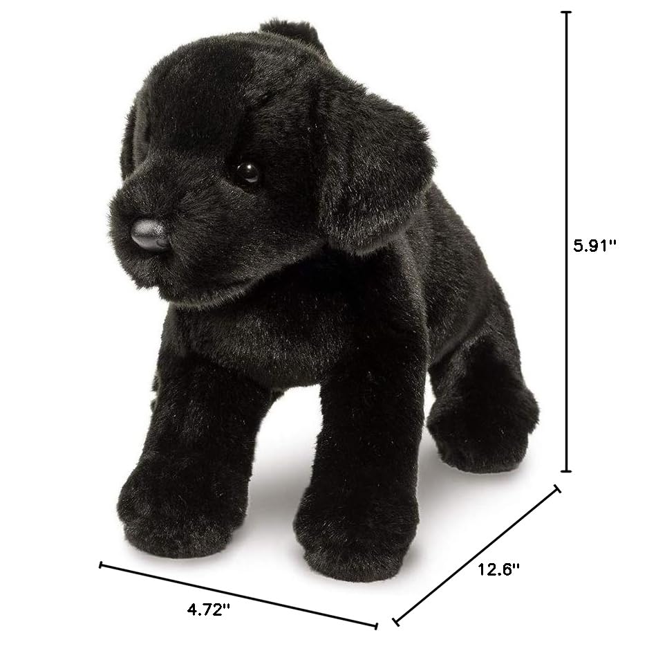 Douglas Brewster Black Lab Plush — 12-Inch Realistic Labrador Puppy