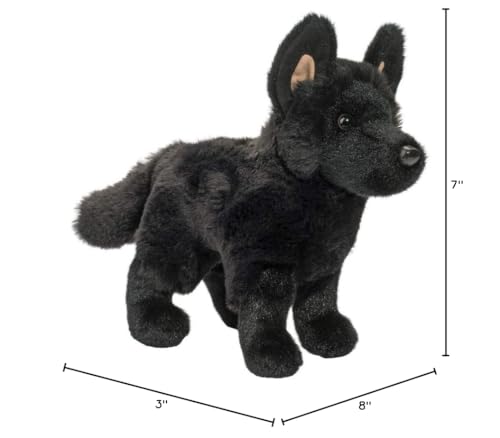 Douglas Harko Black German Shepherd Plush – 8in Soft Stuffed Animal