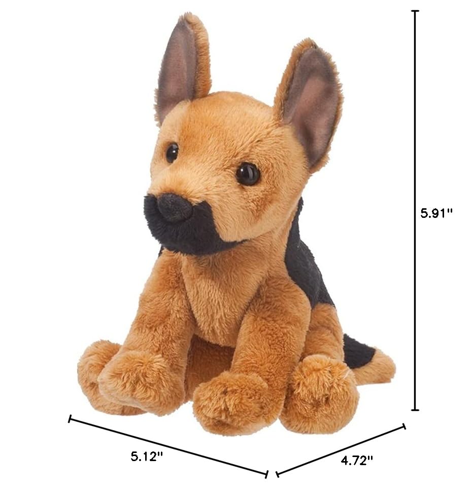 Douglas Prince German Shepherd Plush Stuffed Animal – 5-Inch Seated Dog Toy
