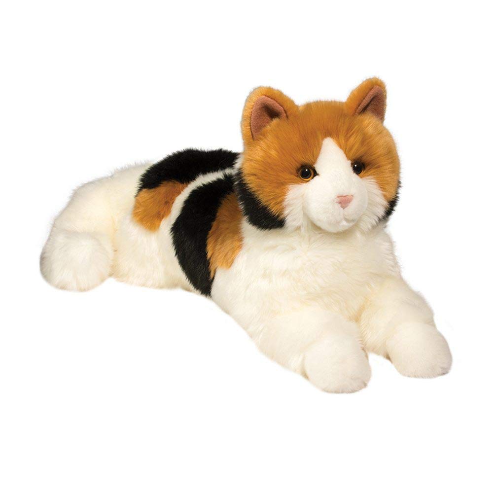 Douglas Puzzle Calico Cat Plush - 19-Inch Long, Huggable Stuffed Animal