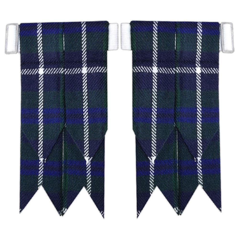 Douglas Scottish Kilt Hose Sock Flashes Garter Pointed Highland Wear