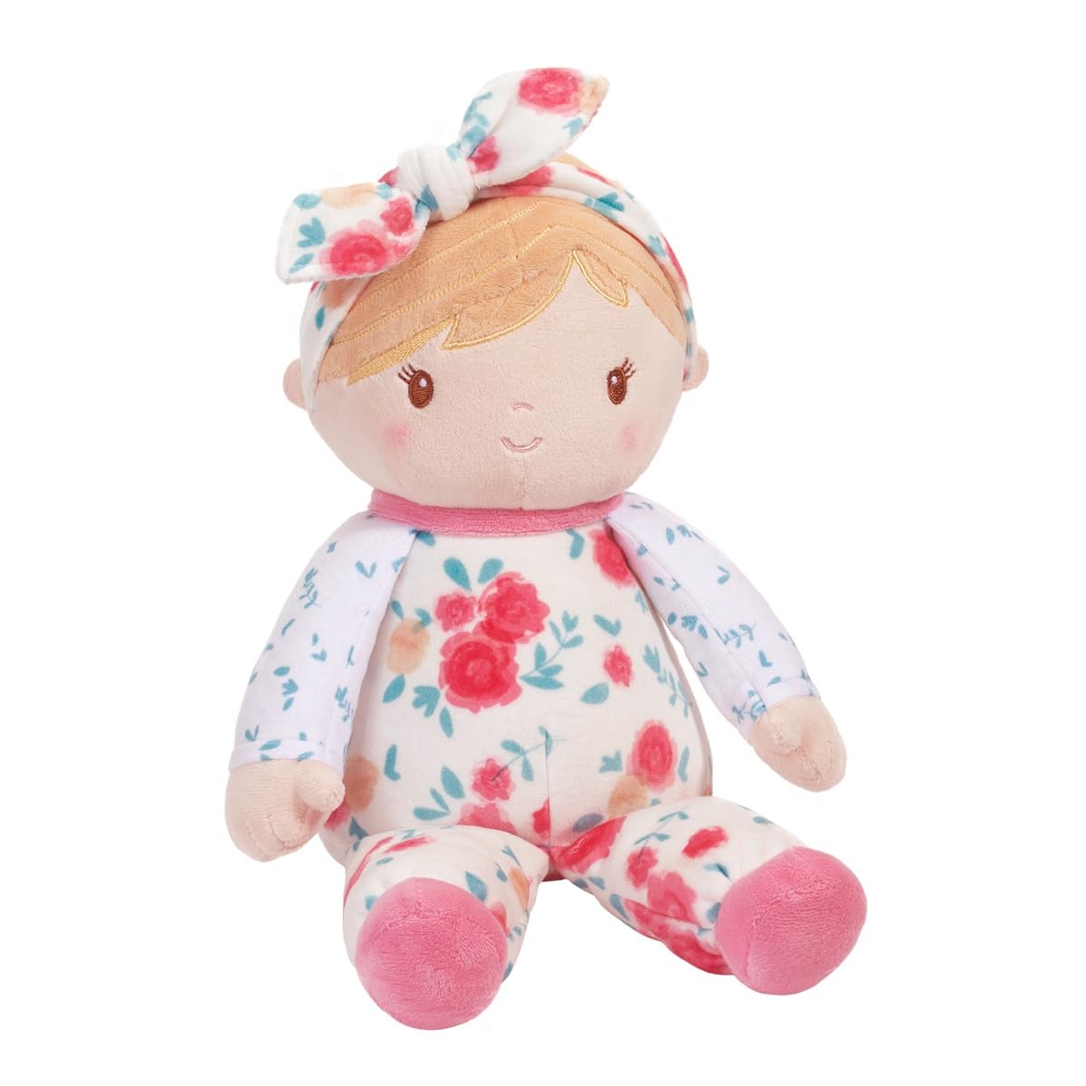Douglas Vera Floral Soft Doll – 10" Seated Plush Baby Doll (13" Overall) for Babies and Toddlers