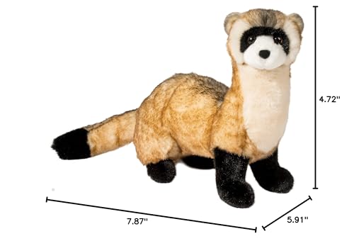 Douglas Vince Black Footed Ferret Plush — 10-Inch Realistic Cuddle Toy