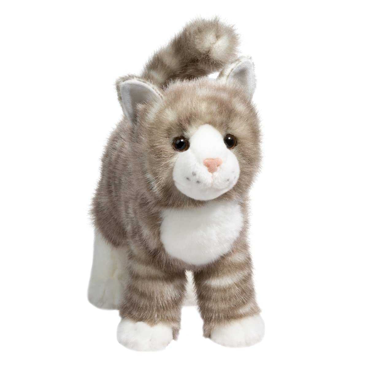 Douglas Zipper Gray Tabby Cat Plush – 12-Inch Huggable Stuffed Animal
