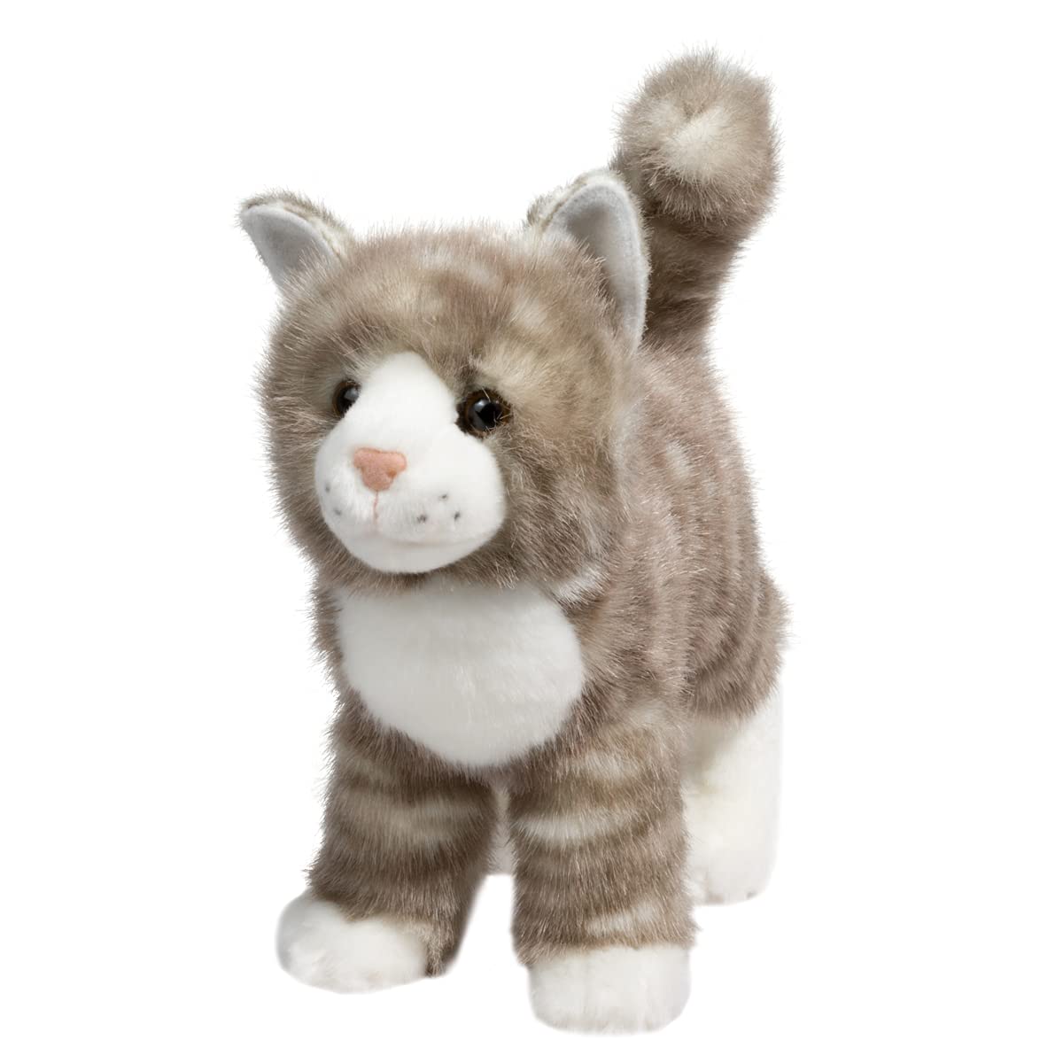Douglas Zipper Gray Tabby Cat Plush – 12-Inch Huggable Stuffed Animal
