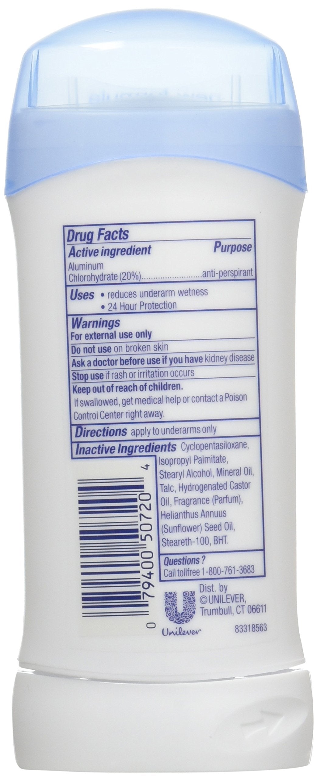 Dove Invisible Solid Deodorant 2.6 oz (76 ml) - 6 Pack, 24-Hour Protection