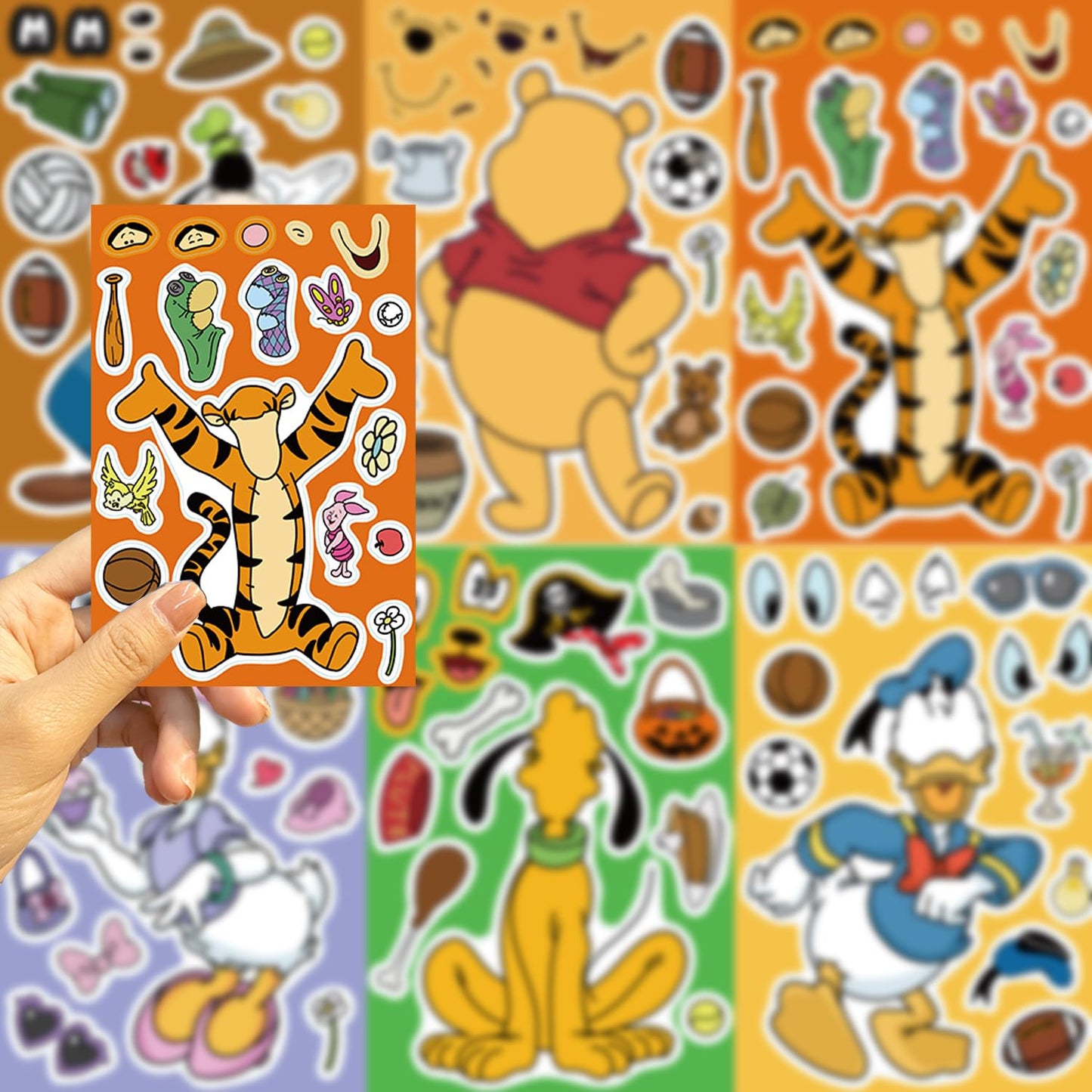 Dovipta Cute Cartoon Character Stickers – 24 Sheets, 8 Classic Characters, Waterproof Vinyl
