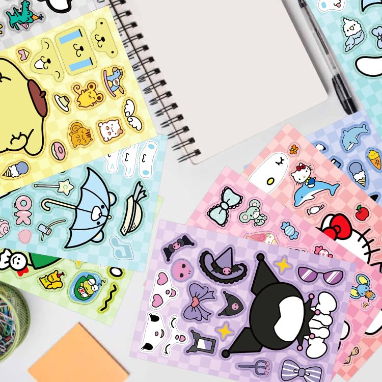 Dovipta Cute Anime Stickers — 24 Sheets, 8 Princess Patterns