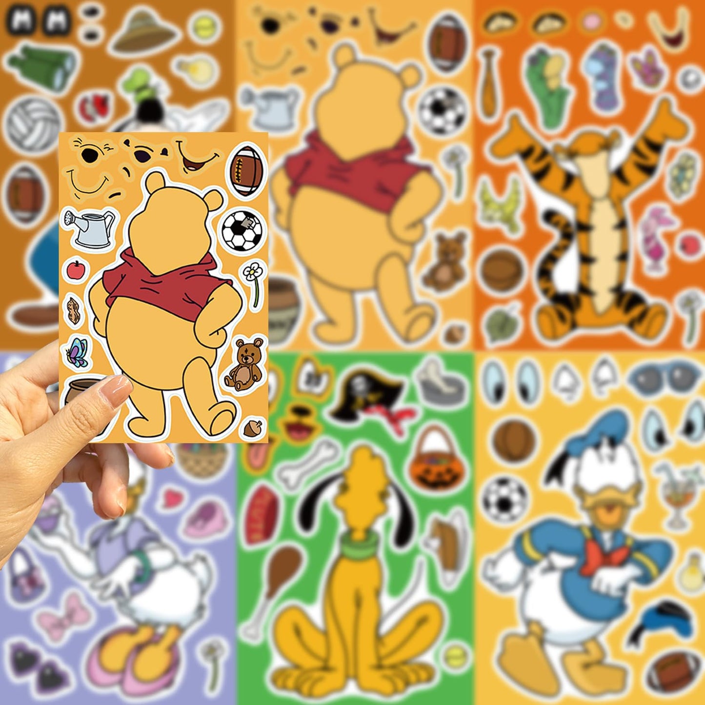 Dovipta Cute Cartoon Character Stickers – 24 Sheets, 8 Classic Characters, Waterproof Vinyl