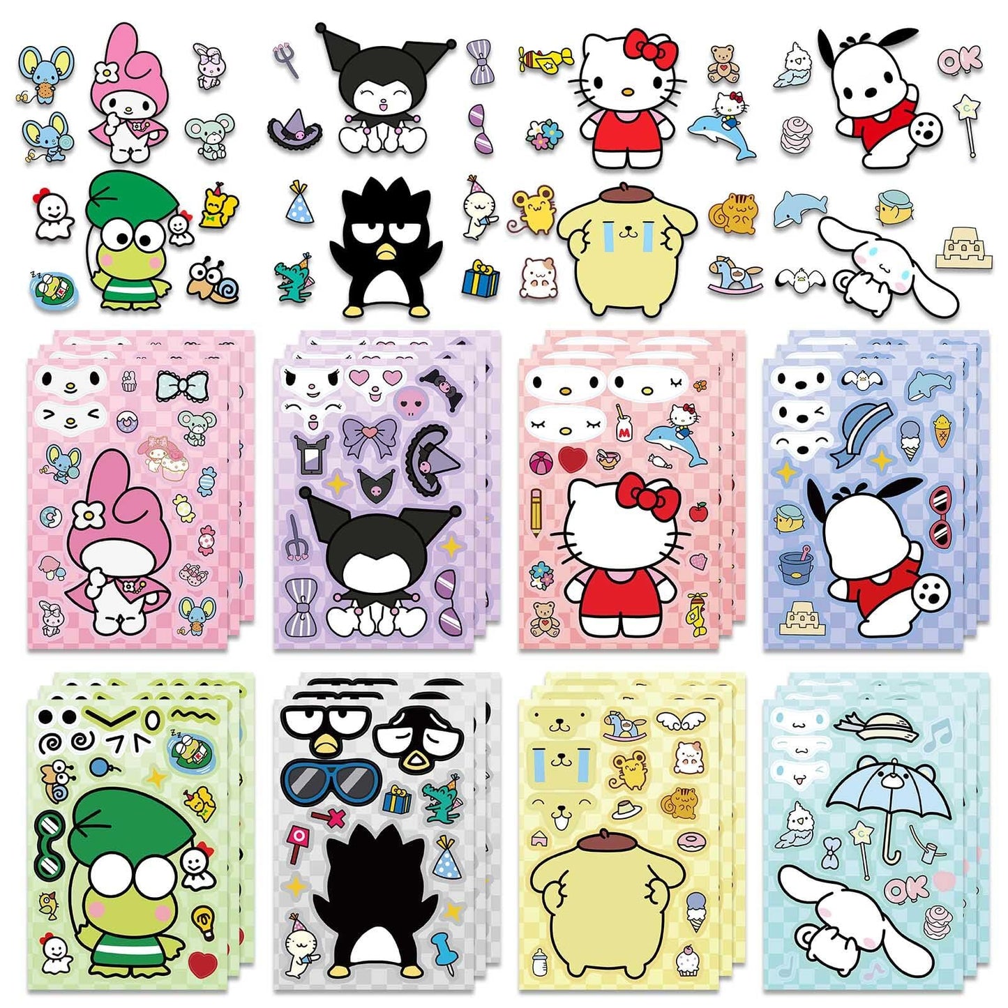 Dovipta Cute Anime Stickers — 24 Sheets, 8 Princess Patterns