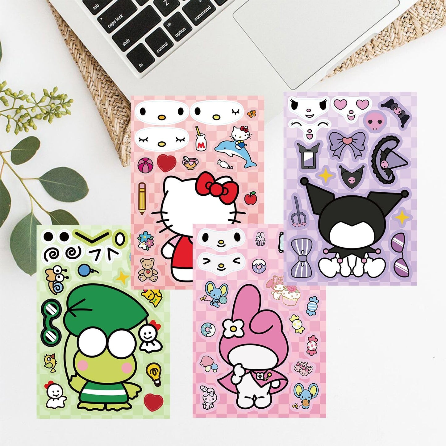 Dovipta Cute Anime Stickers — 24 Sheets, 8 Princess Patterns