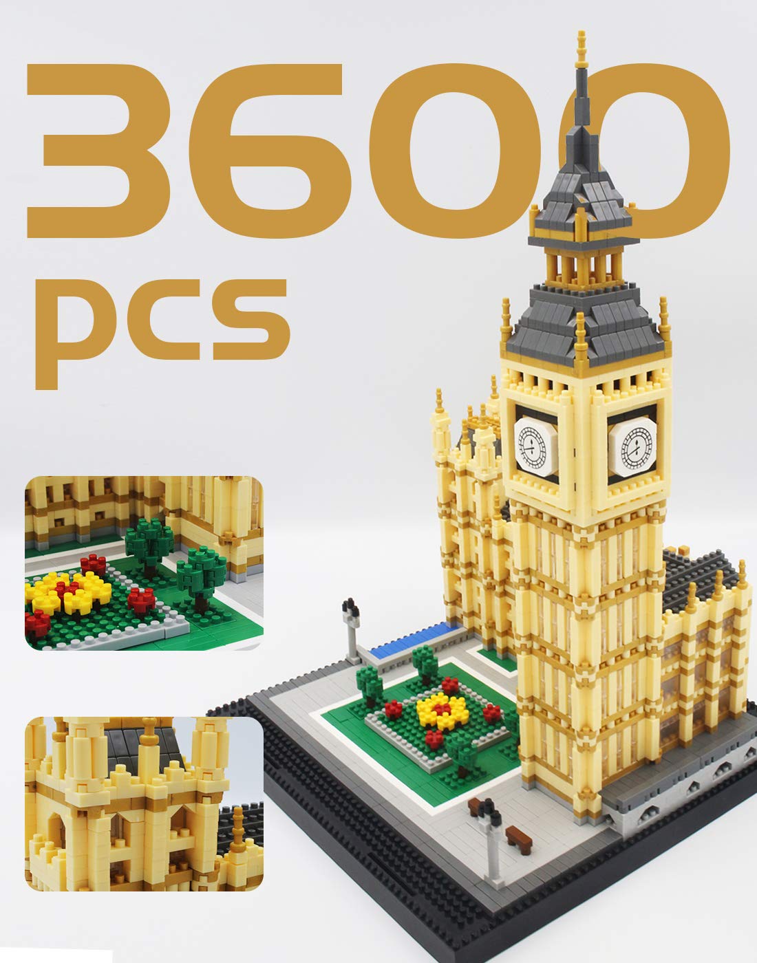 dOvOb Real Big Ben Micro Building Blocks Set (3600PCS) – World-Famous Landmark Model Toys for Kids & Adults