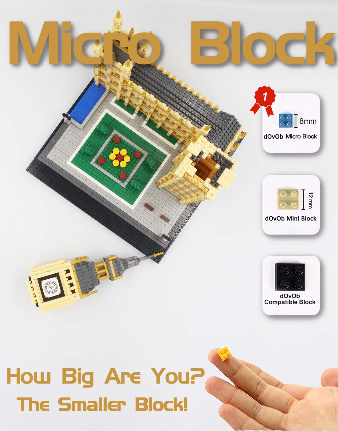dOvOb Real Big Ben Micro Building Blocks Set (3600PCS) – World-Famous Landmark Model Toys for Kids & Adults