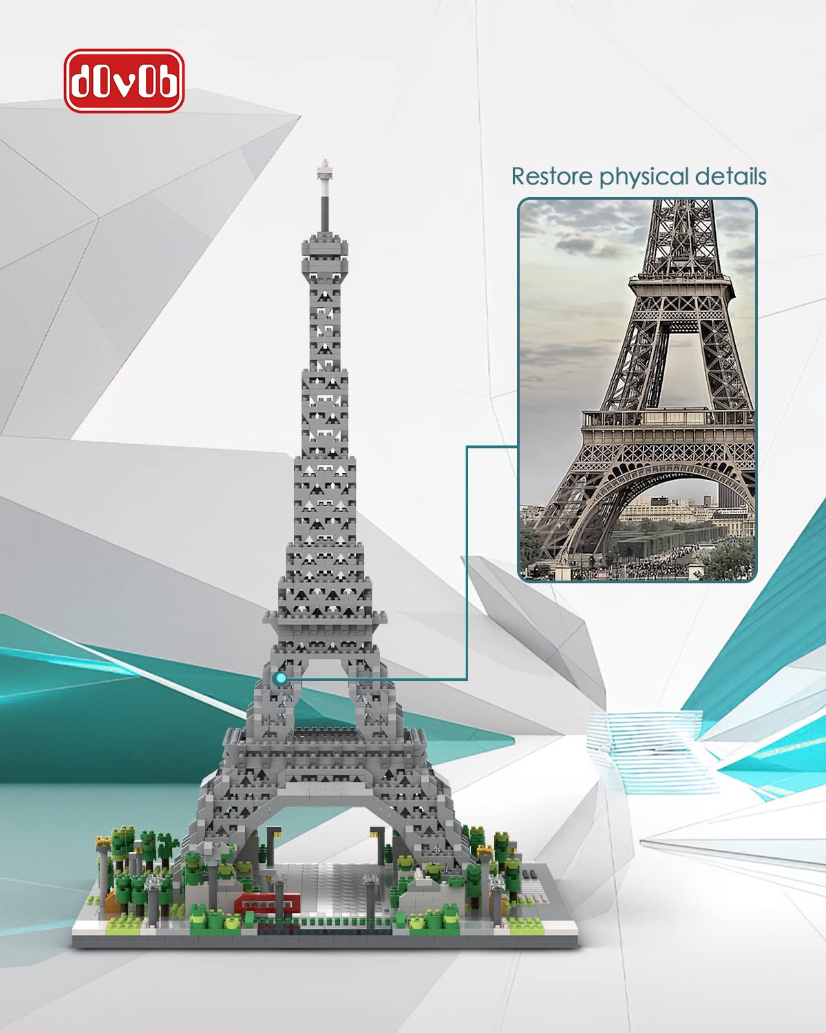 dOvOb Architecture Eiffel Tower Micro Blocks Set – 3369-Piece 3D Puzzle