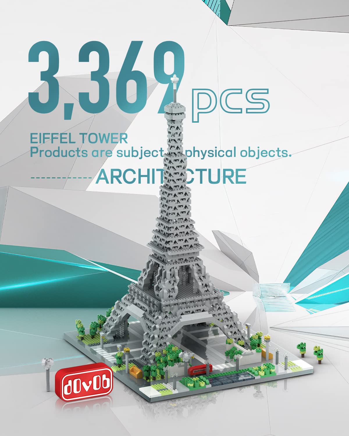 dOvOb Architecture Eiffel Tower Micro Blocks Set – 3369-Piece 3D Puzzle