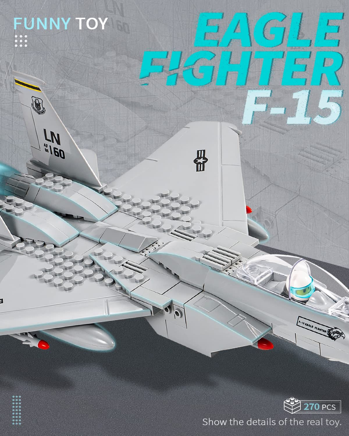 dOvOb F-15 Eagle Fighter Jet Building Blocks Set | 270 Pieces