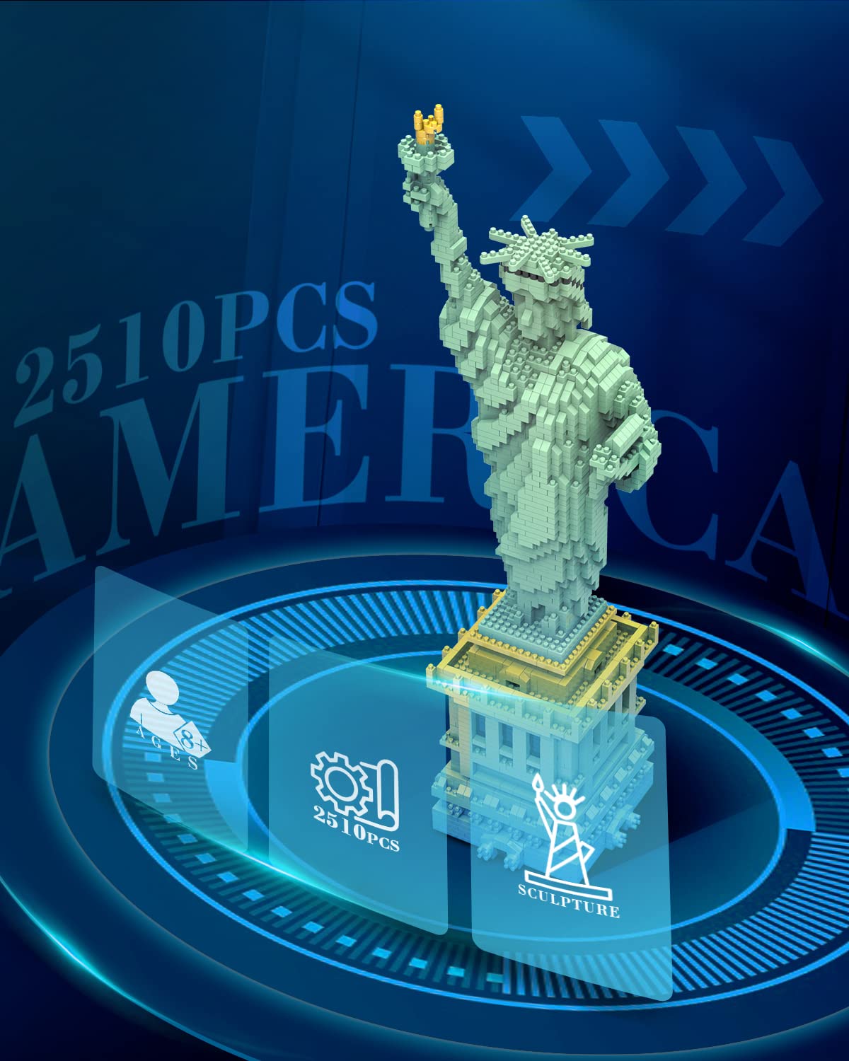 dOvOb Statue of Liberty Micro Blocks Set (2510 PCS) – Architectural Model Toys