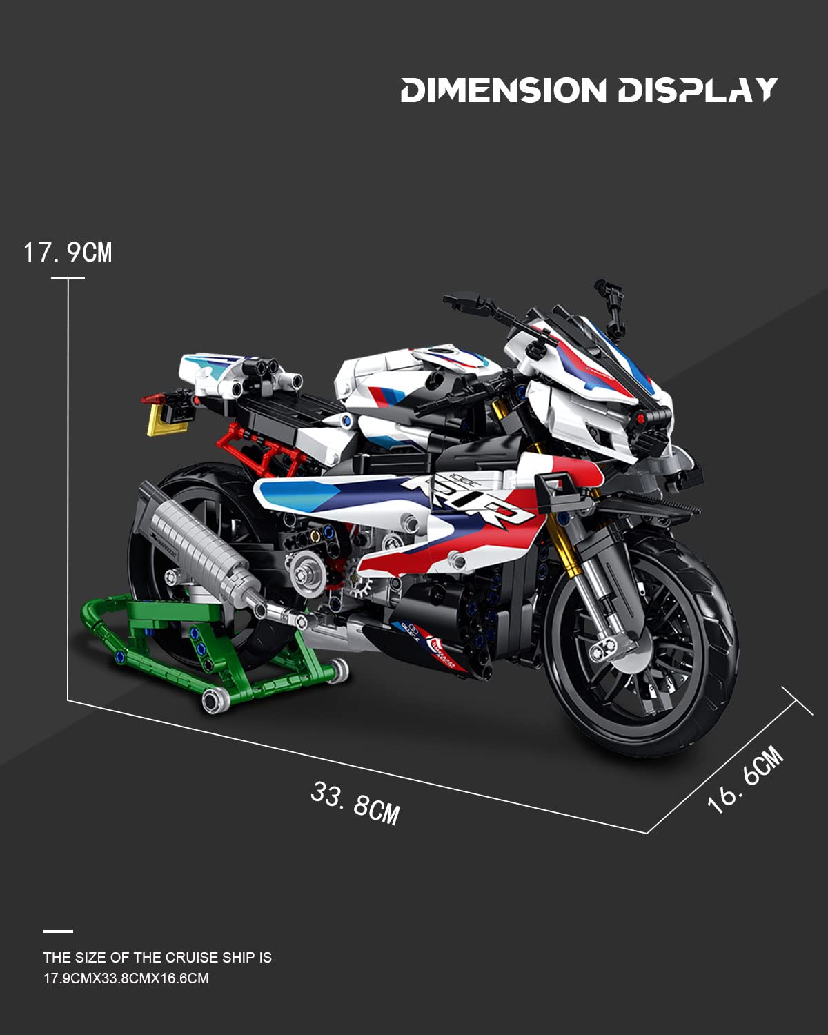 dOvOb Motorcycle 1000 RR Model Building Blocks Set - 912 Pieces - 1:5 Scale